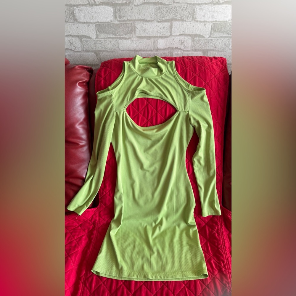 Beautiful, bright  green color dress as you see on a picture